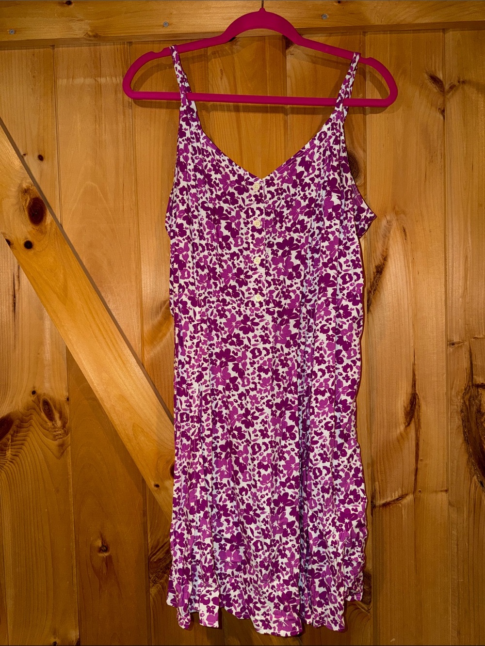 GAP Purple Floral Spaghetti-Strap Mini Dress